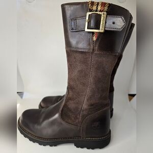 🧡Timberland Kids Dark Brown Leather Boots Size 1 1/2